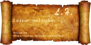 Leirer Heliodor névjegykártya